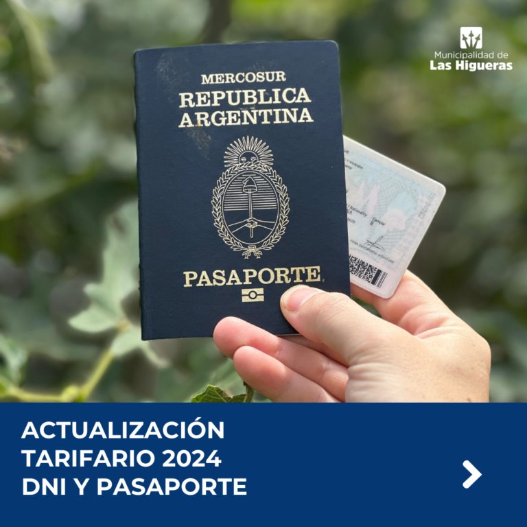 Actualización Tarifario DNI y Pasaporte